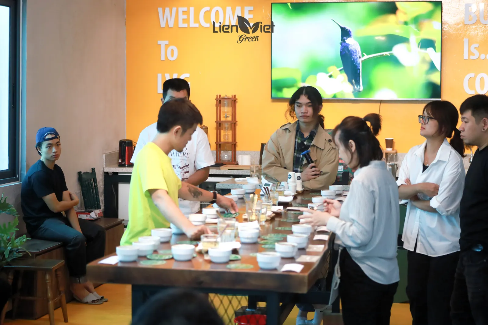 Ảnh tư liệu cupping tại xưởng Liên Việt Green