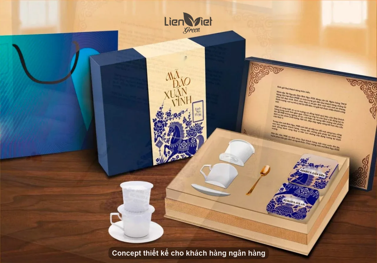 Concept thiết kế bộ quà Tết cho khách hàng ngân hàng