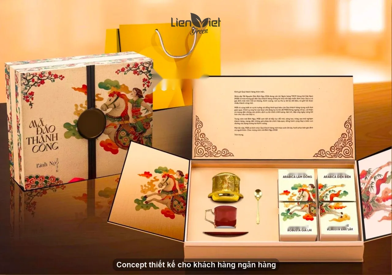 Concept thiết kế bộ quà Tết cho khách hàng ngân hàng